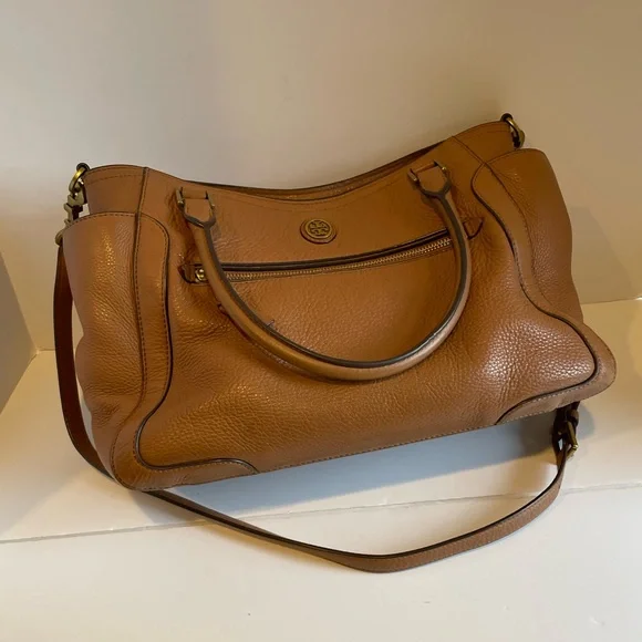 Tory Burch Large Frances Pebbled Leather Satchel - Picture 1 of 10